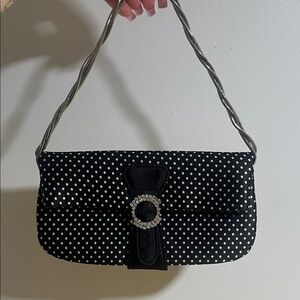 Black Polka Dot Evening Shoulder Bag